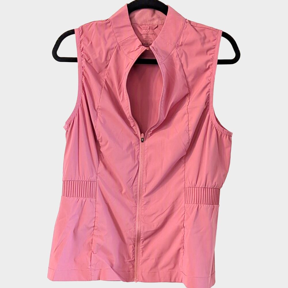 NWT Sweaty Betty On The Run Running Vest L Pink Water Resistant